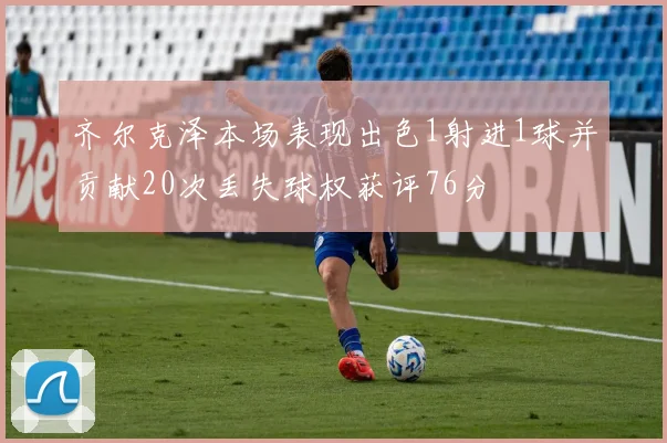 齐尔克泽本场表现出色1射进1球并贡献20次丢失球权获评76分
